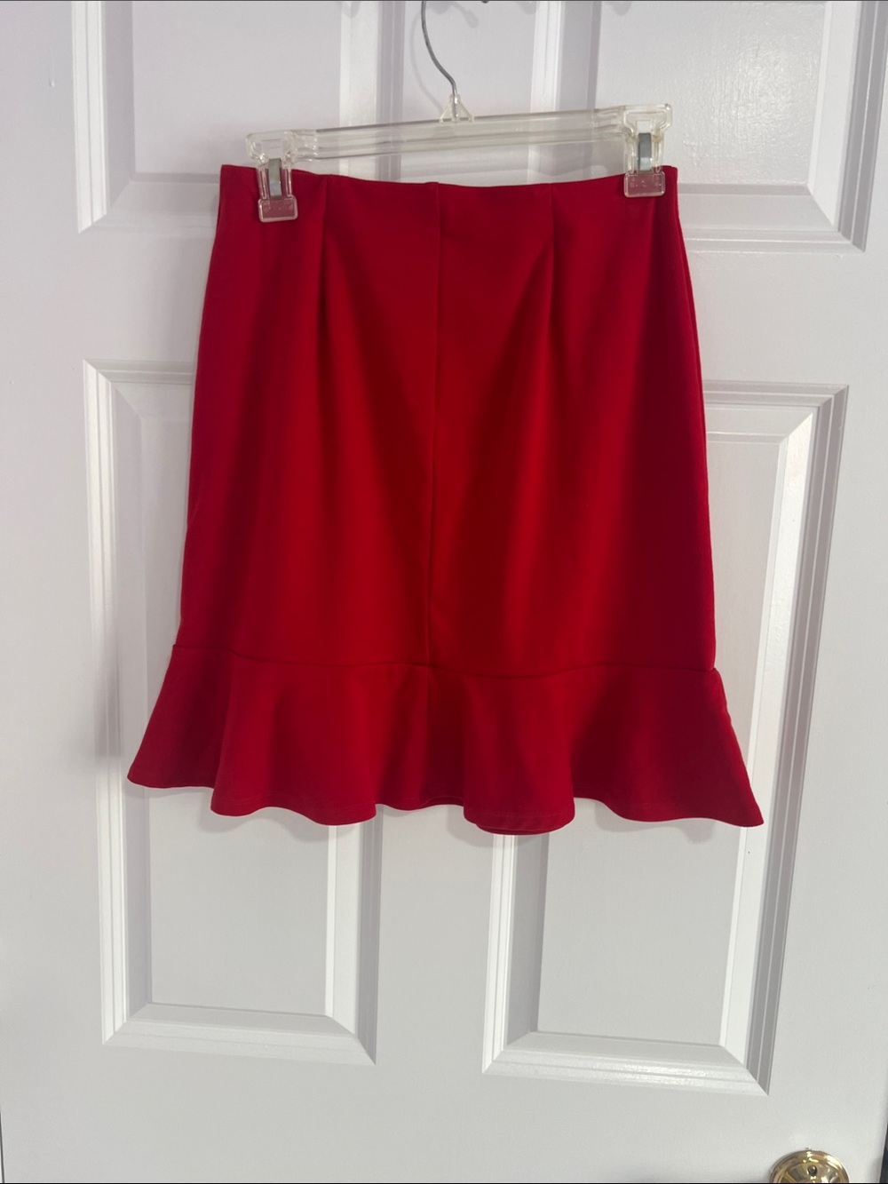 JustFab Red Ruffle-Hem Mini Skirt - Picture 3 of 3
